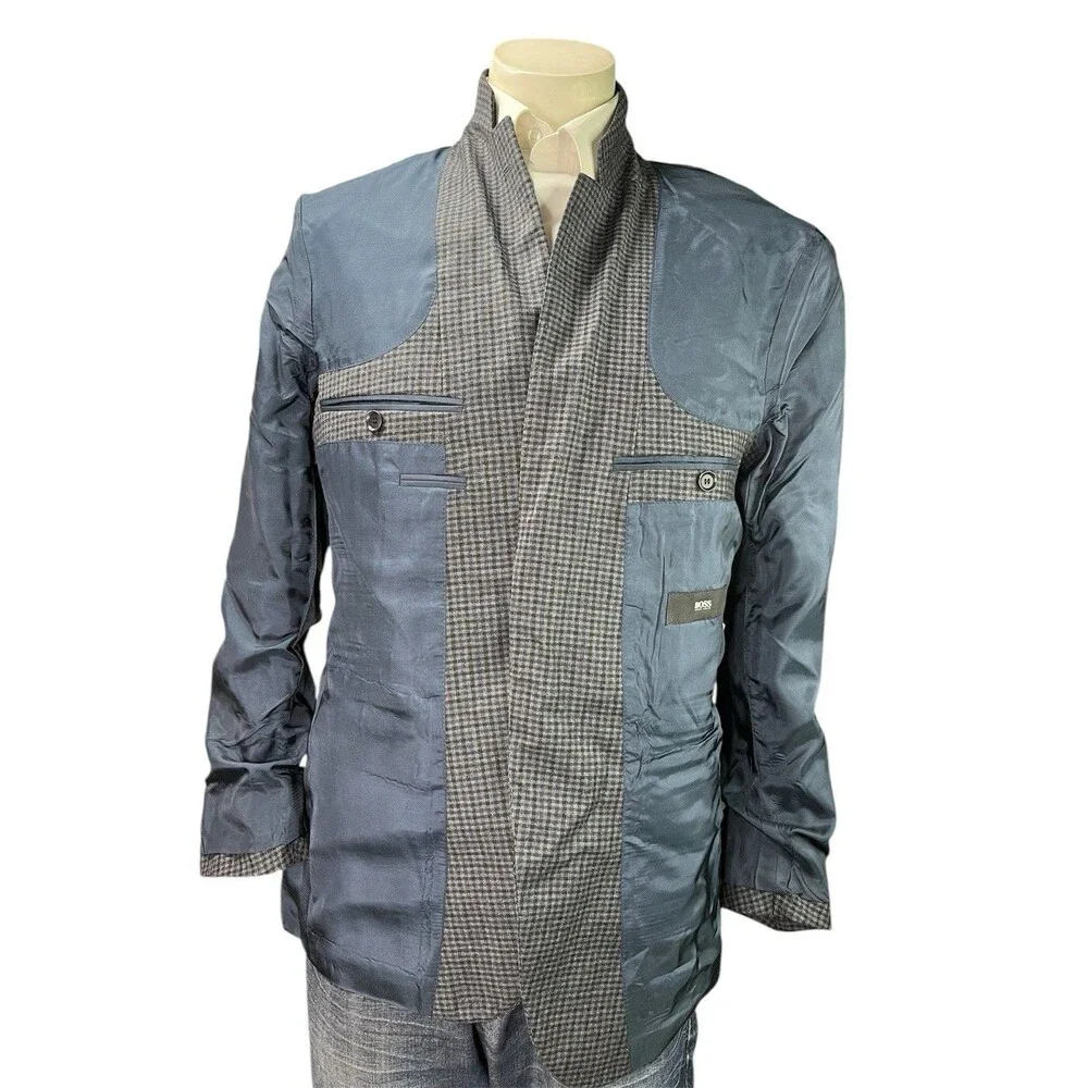 Hugo Boss Hutch3 Men 38R Blazer Wool Check Suit Jacket Coat